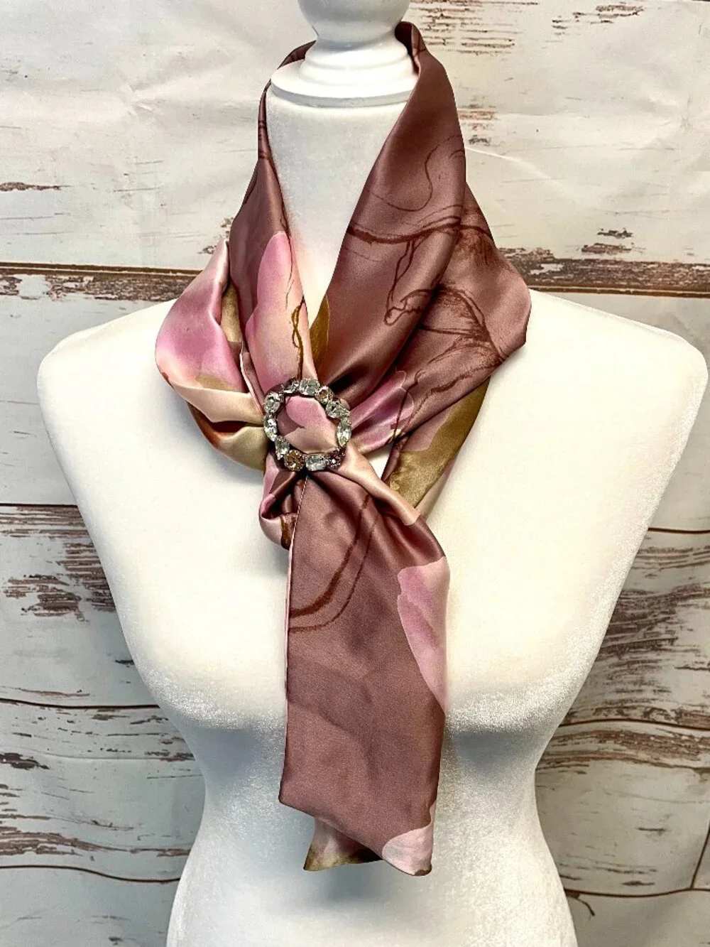 Silk and Rhinestone Scarf or Belt